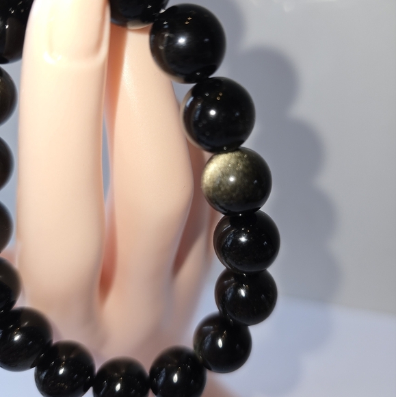 🐰SALE🐰 12mm Golden Obsidian Bracelet - Picture 4 of 13
